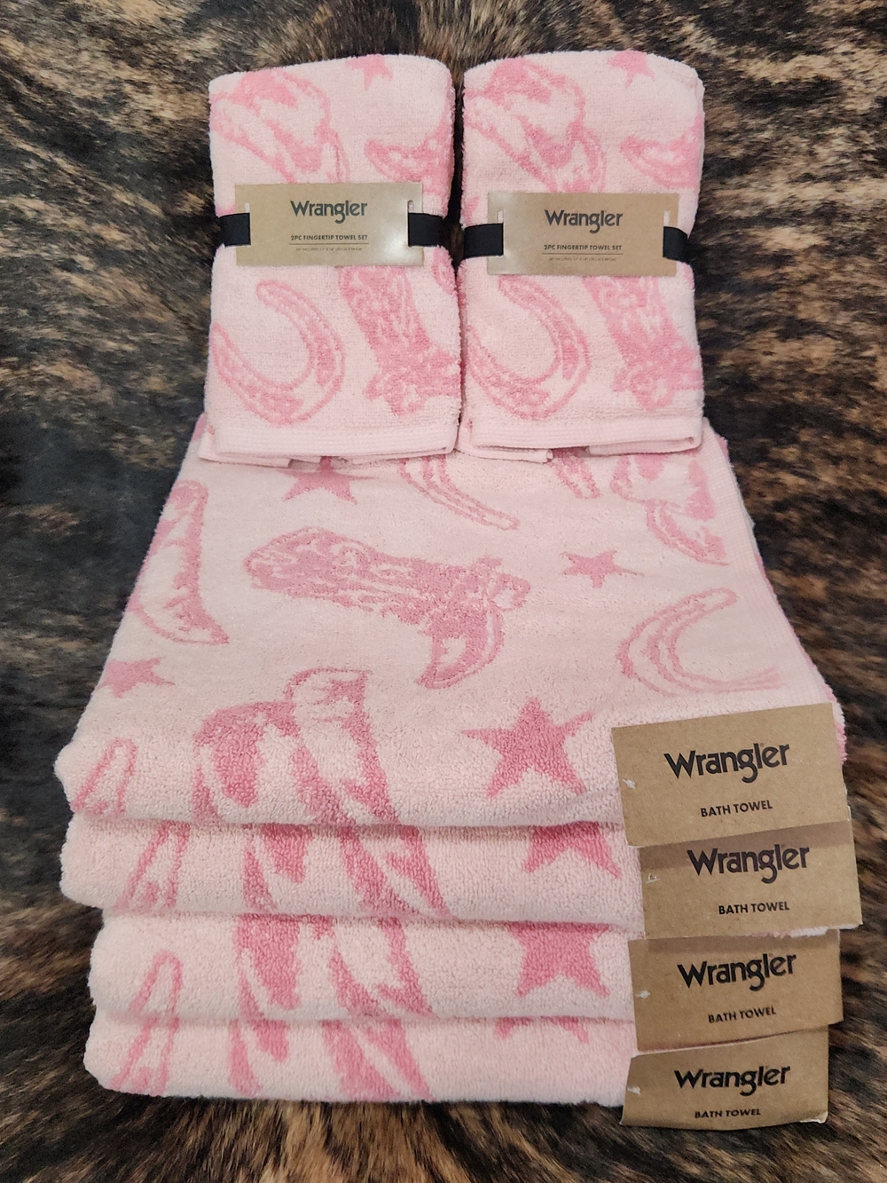 Wrangler Pink Western Towel Set